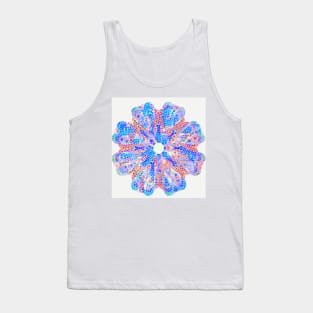 Kaleidoscope flower in Blue Tank Top